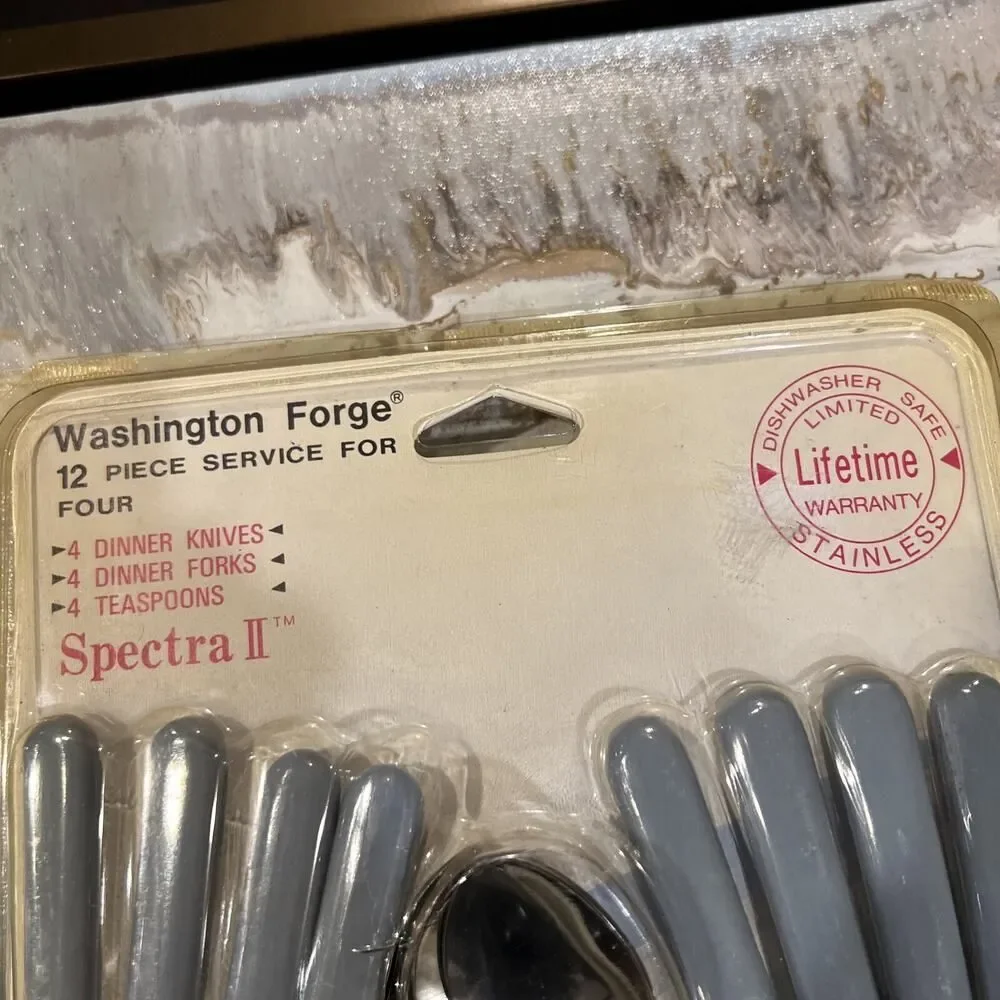 Vintage Washington Forge 12 Piece Flatware Set Spectra II Blue